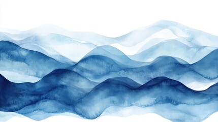 Abstract watercolor waves in shades of blue Artistic painted background texture and modern design suitable for contemporary art applications