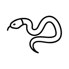 Snake icon, black and white, wildlife and nature symbol in outline design