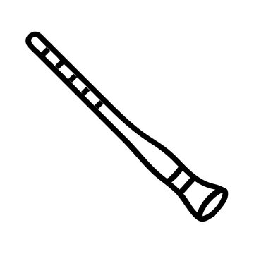 black line art clarinet instrument clip art preview