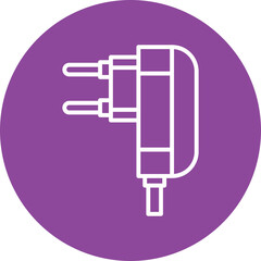 Electric Plug Adapter line circle icon