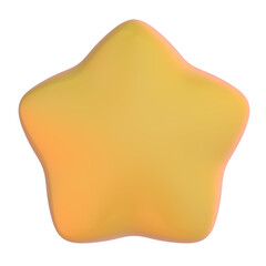 正面から見た丸っこい星の3Dイラスト