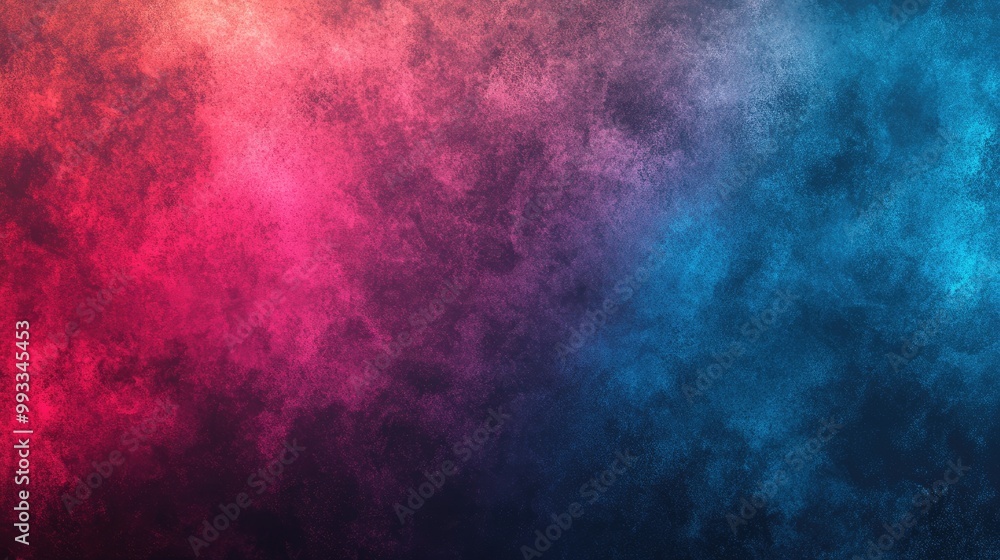 Poster grainy noise texture backdrop with an abstract gradient of vibrant red pink cyan and blue suitable f