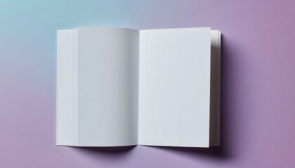mockup book magazine booklet on color background top view, ai generated, ai