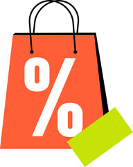 Black Friday Sale Shopping Bag Element