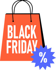 Black Friday Sale Shopping Bag Element