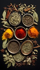 spices and herbs on black background
spices and herbs on white
spices in a bowl
spices and herbs