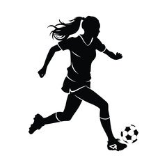 Soccer girl player silhouette vector
