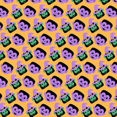 Halloween pattern background vector illustration.