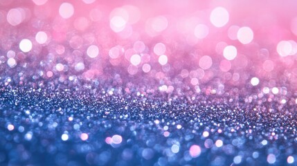 Shimmering vertical background of sparkling pink and blue glitter enhanced by soft lighting