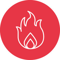 Gas Flame line circle icon