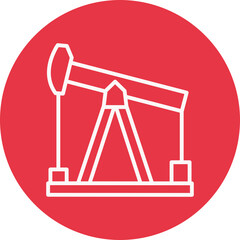 Oil Well line circle icon