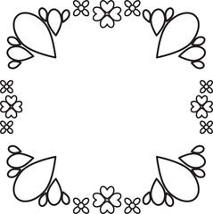 Obraz premium black and white floral frame