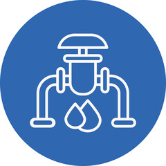 Gas Distribution line circle icon