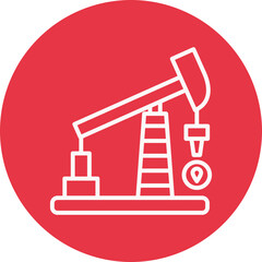Oil Industry line circle icon
