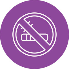 No Smoking line circle icon