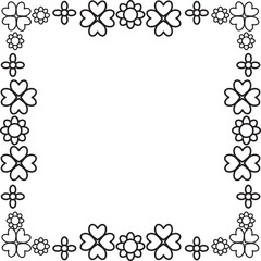 black and white floral frame