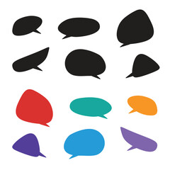 modern set tips labels speech blurb with flat design