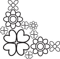 flower petals border corner