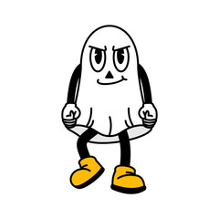 Halloween Ghost Retro Character Illustration