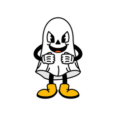 Halloween Ghost Retro Character Illustration