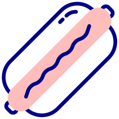 hotdog mixed outline vector icon