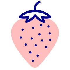 strawberry mixed outline vector icon