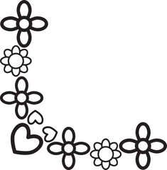 flower petals border corner