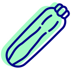 zucchini mixed outline vector icon