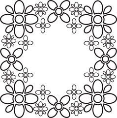 black and white floral frame