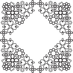 black and white floral frame