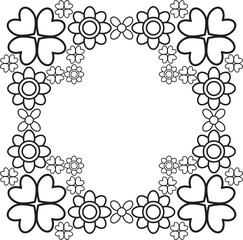 black and white floral frame