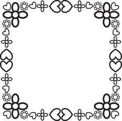 black and white floral frame