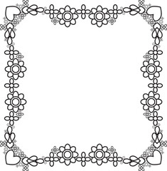 black and white floral frame