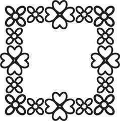 black and white floral frame