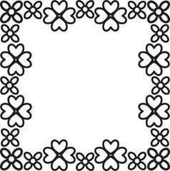 black and white floral frame