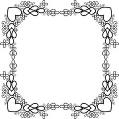 black and white floral frame