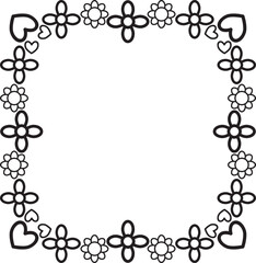 black and white floral frame