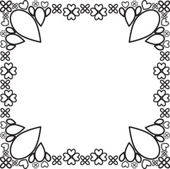 black and white floral frame