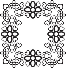 black and white floral frame