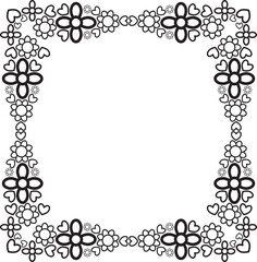 black and white floral frame