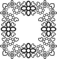 black and white floral frame