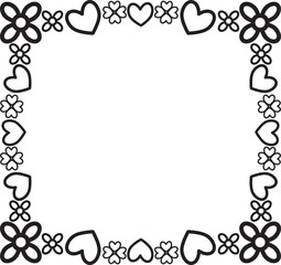 black and white floral frame