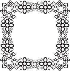 black and white floral frame