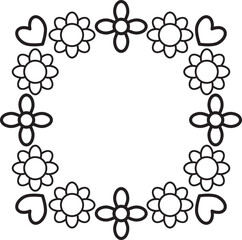 black and white floral frame