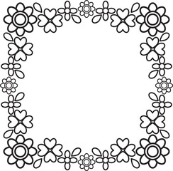 black and white floral frame