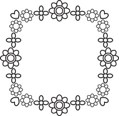 black and white floral frame