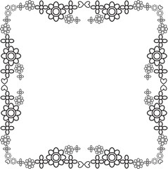 black and white floral frame