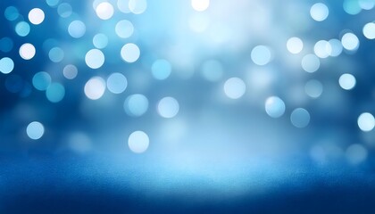 Abstract light blue background with floating bokeh lights