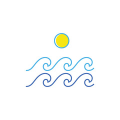 wave line logo sea logo design minimalist vector