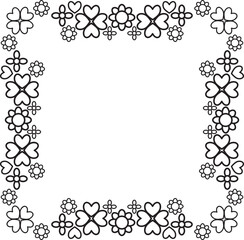 black and white floral frame